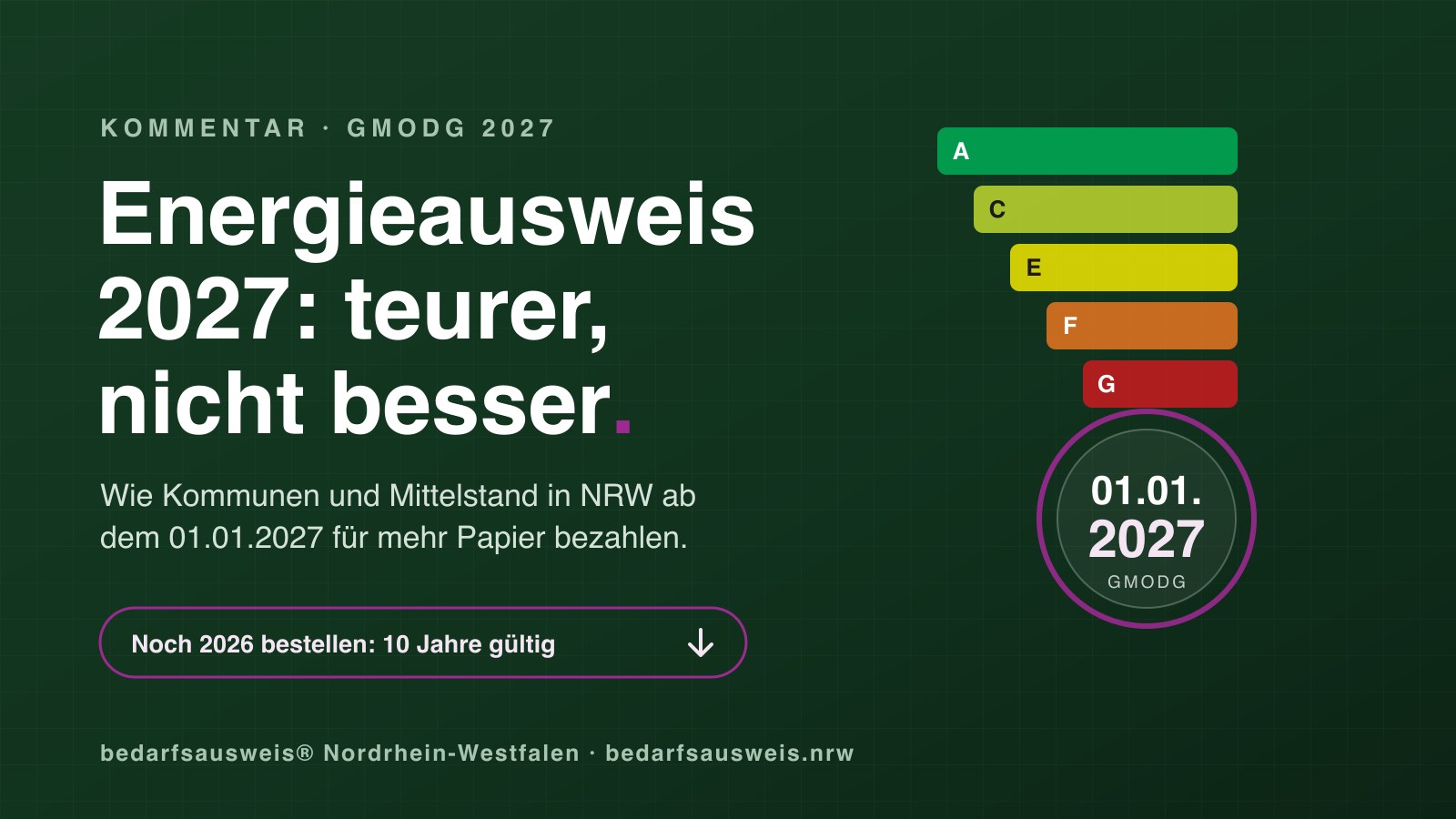 Energieausweis 2027 in NRW: Wie Kommunen und Mittelstand für Papier bezahlen